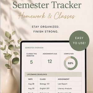 Planificador de tareas para estudiantes / Calendario académico mensual con código de colores (Agenda digital)