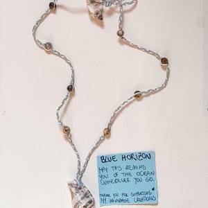 Collana macramè con conchiglia naturale - fatta a mano