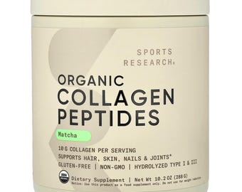 Sports Research, Peptides de collagène organique, Matcha, 10,2 oz (288 g) FS