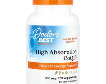 Doctor CoQ10 à haute absorption avec biopérine, soutien énergétique cardiaque (120 gélules végétales)