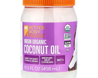 BetterBody Foods, Huile de noix de coco vierge biologique, 15,5 oz liq. (458 ml) PE
