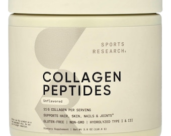 Sports Research, Peptides de collagène, sans saveur, 3,9 oz (110,6 g) FS