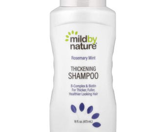 Shampooing épaississant doux au romarin et à la menthe, complexe B, biotine, cheveux plus épais