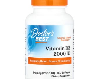 Doctor Vitamine D3 2000 UI, soutient le cœur, les os et l'immunité (180 gélules)