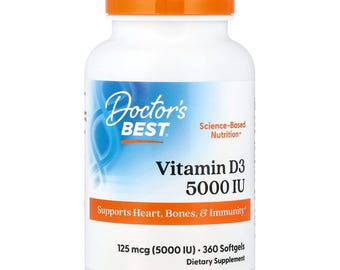 Doctor's Best Vitamine D3 5 000 UI gélules (360 unités)