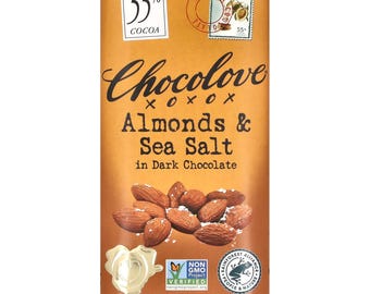 Chocolove, Mandeln & Meersalz in Zartbitter-Schokolade, 55% Kakao, 90 g FS
