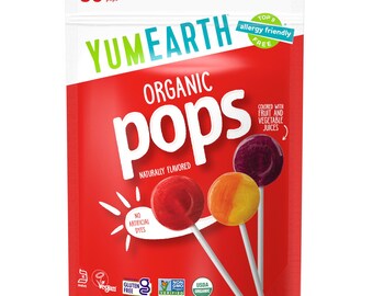 YumEarth, Organische Pops, verschiedene Geschmacksrichtungen, 50 einzeln verpackte Pops, 310 g FS