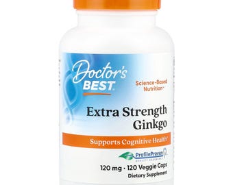 Doctor's Best Ginkgo extra-fort, favorise la santé cognitive, 120 mg de gélules végétales