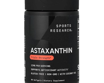 Sports Research, Astaxanthine, triple concentration, 12 mg, 60 gélules FS