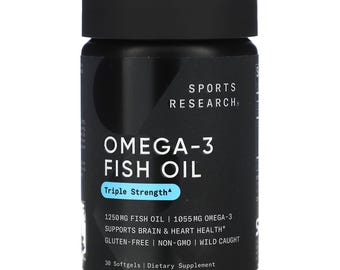 Sports Research, Omega-3 Fish Oil, Triple Strength, 30 Softgels FS