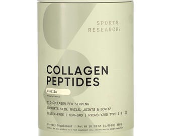 Sports Research, Collagen Peptides, Vanilla, 480 g (1.06 lb) FS