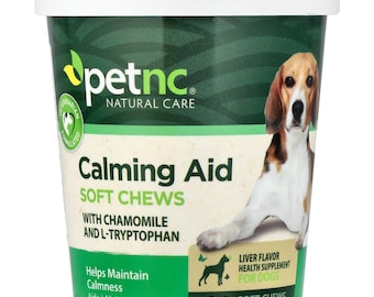 Petnc Calming Aid Soft Chews for Dogs, Chamomile L-Tryptophan Supplement (120 Chews)
