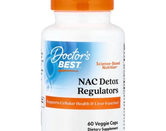 Doctor's Best NAC Detox Regulators, soutient la santé cellulaire, fonction hépatique (60 gélules végétales)