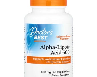 Acide alpha-lipoïque Doctor's Best 600 mg, 60 gélules végétales (supplément alimentaire)