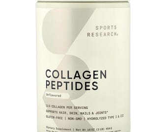 Sports Research, Peptides de collagène, sans saveur, 1 livre (454 g) FS