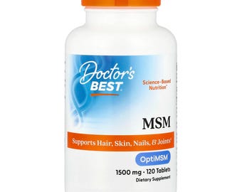 Doctor's Best MSM avec OptiMSM, soutient les cheveux, la peau, les ongles et les articulations, 120 comprimés