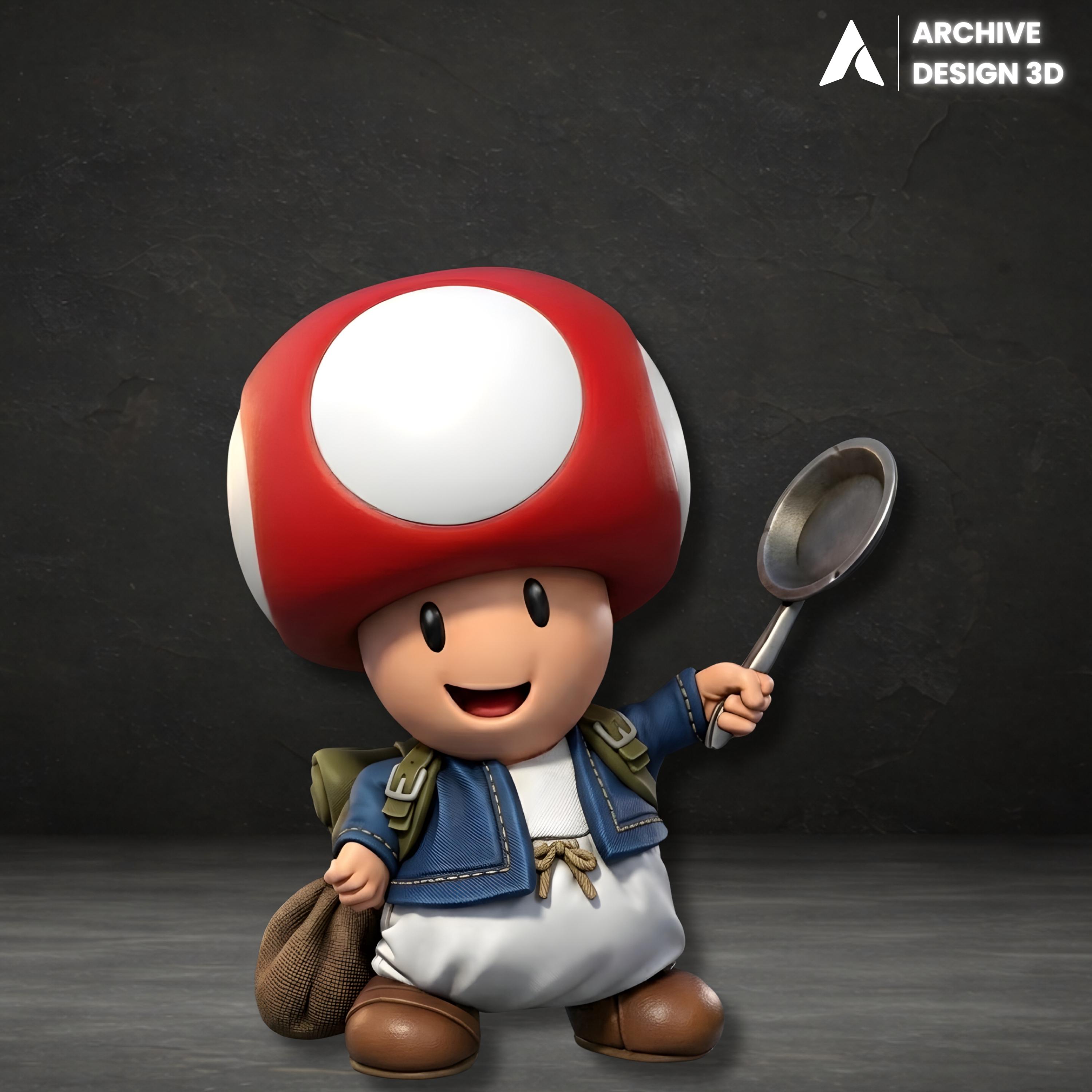 Toad Figure 3D Model, Super Mario Bros STL File (digital Download) - Etsy