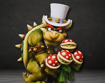 Bowser mit Blumen 3D Modell STL, Super Mario Bros Druckdatei (Digitaler Download)