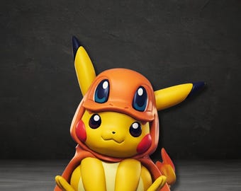 Modelo 3D STL de cosplay de Pikachu y Charmander (descarga digital)