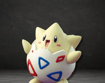 Togepi Figure, Togepi 3D model design, Pokemon Digital STL, Togepi Figure Stl Model, Pokemon Stl File 3D Printing, Togepi Statue Stl