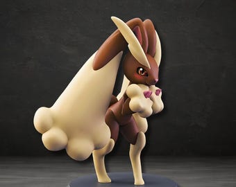 Figura de Lopunny, diseño de modelo 3D STL de Lopunny, estatua STL de Lopunny, Pokémon digital STL, modelo STL de figura de Lopunny, impresión 3D de archivo STL de Pokémon