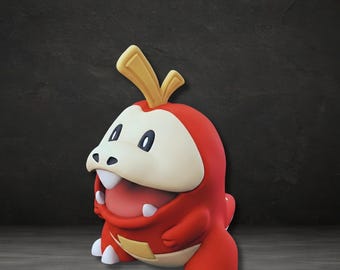 Figura de Fuecoco, archivo STL de Pokémon para impresión 3D, estatua de Fuecoco en formato STL, archivo STL digital de Pokémon, modelo STL de figura de Fuecoco, diseño de modelo 3D STL de Fuecoco