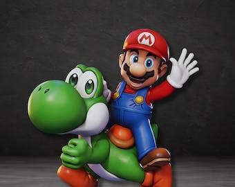 Modelo STL de Mario y Yoshi para impresión 3D (Descarga digital)