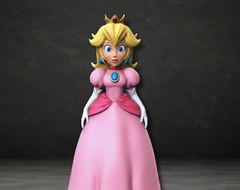 Modelo 3D para impresión STL de la Princesa Peach, figura de Super Mario Bros (descarga digital)