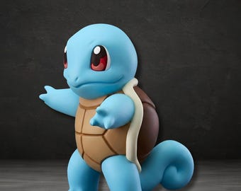 Figura de Squirtle, archivo STL de Pokémon para impresión 3D, diseño de modelo 3D STL de Squirtle, STL digital de Pokémon, modelo STL de figura de Squirtle, estatua de Squirtle