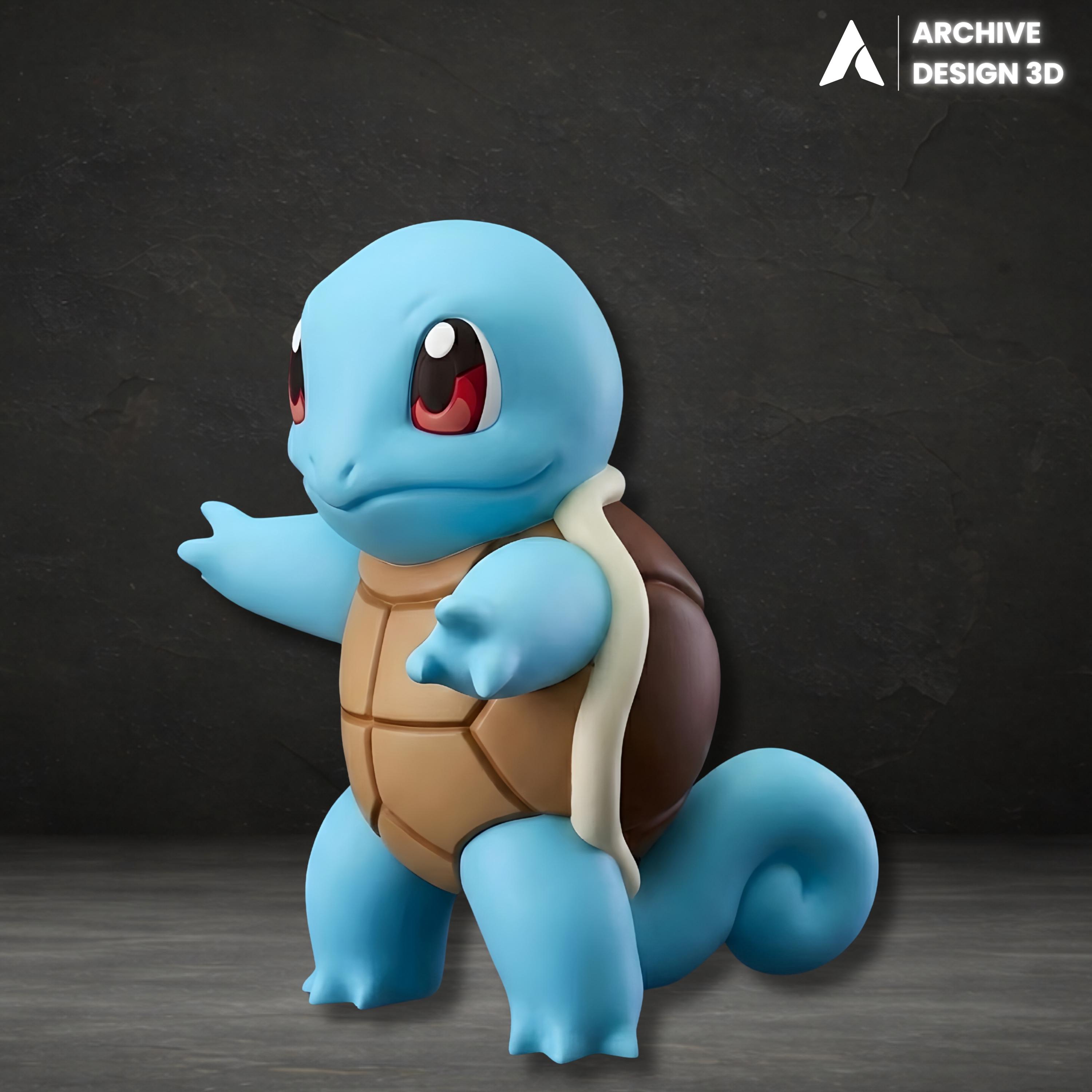 Squirtle Figure, Pokemon Stl File 3D Printing, Squirtle Stl 3D model design, Pokemon Digital STL, Squirtle Figure Stl Model, Squirtle Statue