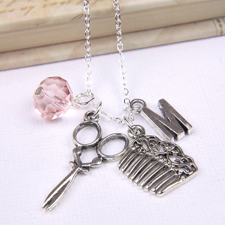 Personalized Hairdresser Necklace with Your Initial and Etsy