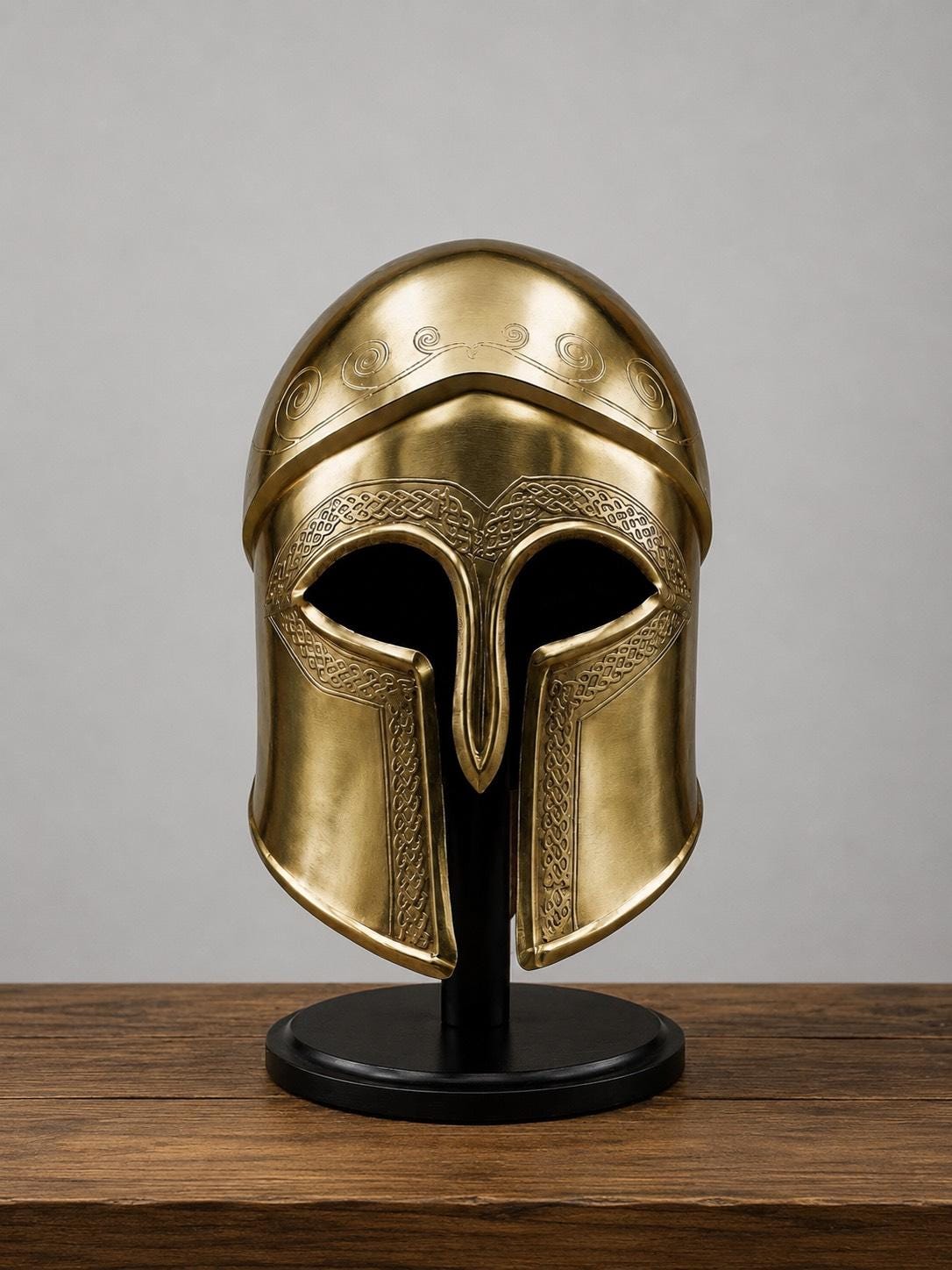 Greek Corinthian Helmet Spartan Armor Replica Ancient Warrior Bronze Helmet Renaissance Festival Costume Viking Home Décor - Gift for Him