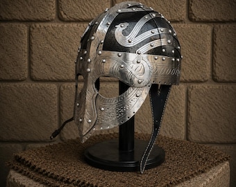 Medieval Viking Helmet Norse Warrior Armor Helmet LARP Costume Helm Renaissance Faire Headpiece | for Historical Reenactment Cosplay Helmet