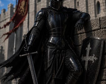 18 Gauge Steel Knight Wearable Black Barbuta Full Body Armor Set | Masterpiece of Medieval Protection for Cosplay & Roleplay Costume