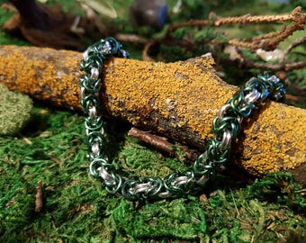 Two tone byzantine bracelet