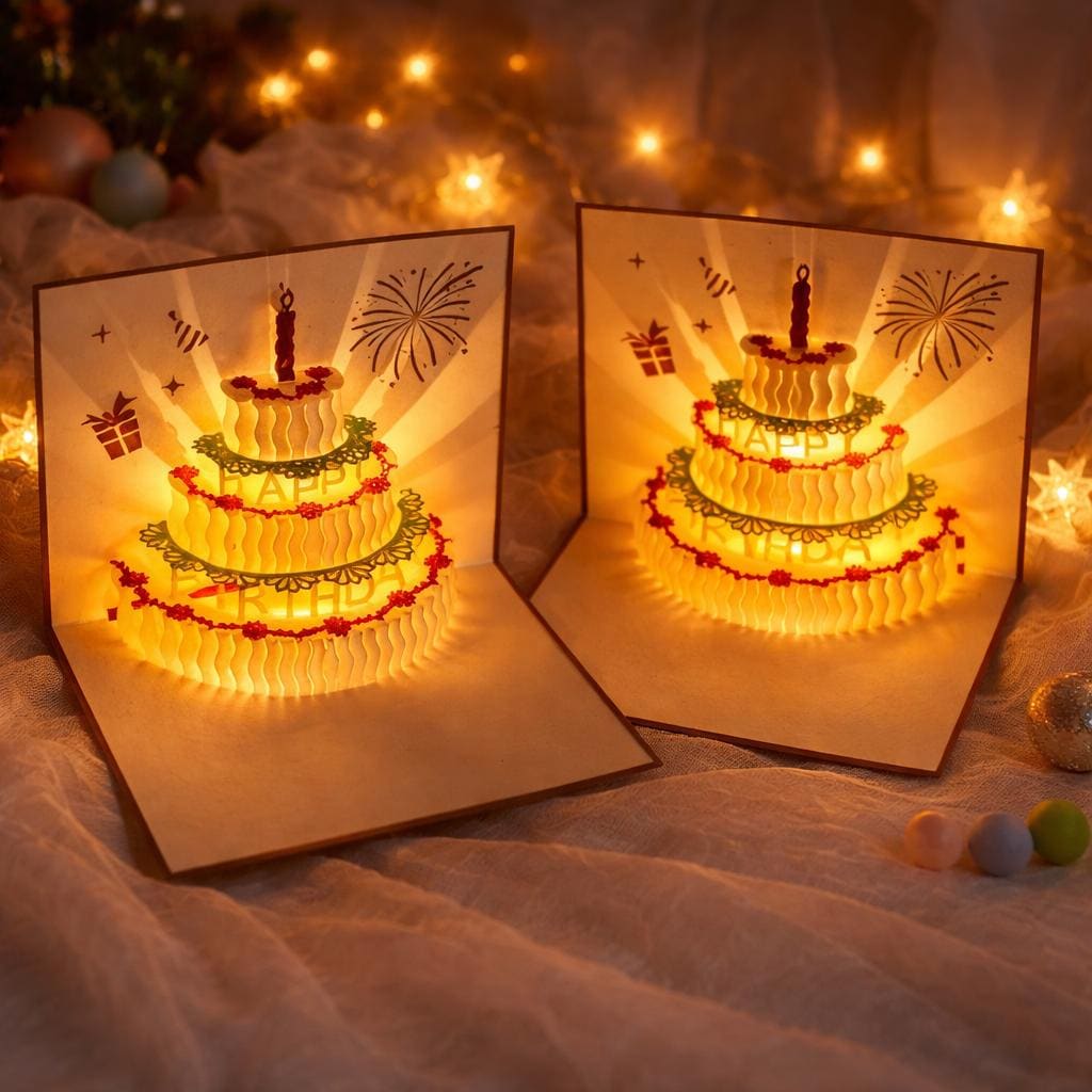 3D Musical LED Birthday Pop up Card With Envelope - Etsy UK