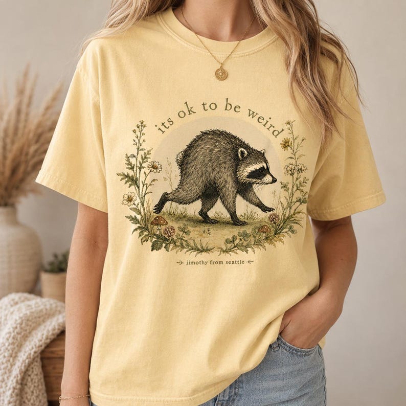 Jimothy from Seattle It’s OK to Be Weird Raccoon Cottagecore T-Shirt image 6