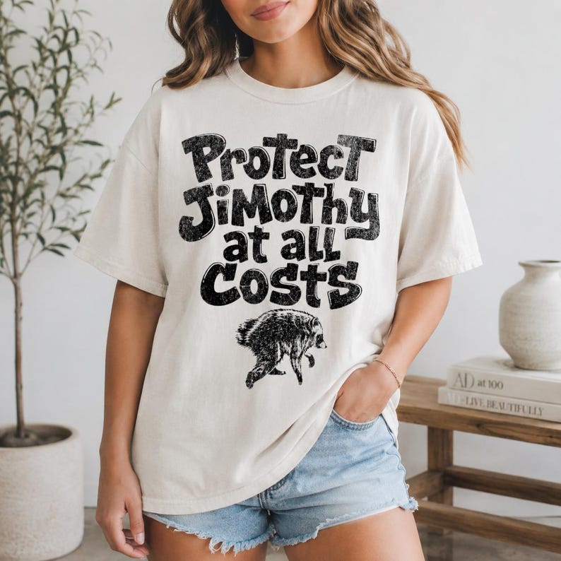 Protect Jimothy at All Costs Shirt, Viral Raccoon Tee, Funny Seattle Raccoon T-Shirt, Weird Animal Meme Gift, Trash Panda Shirt image 1