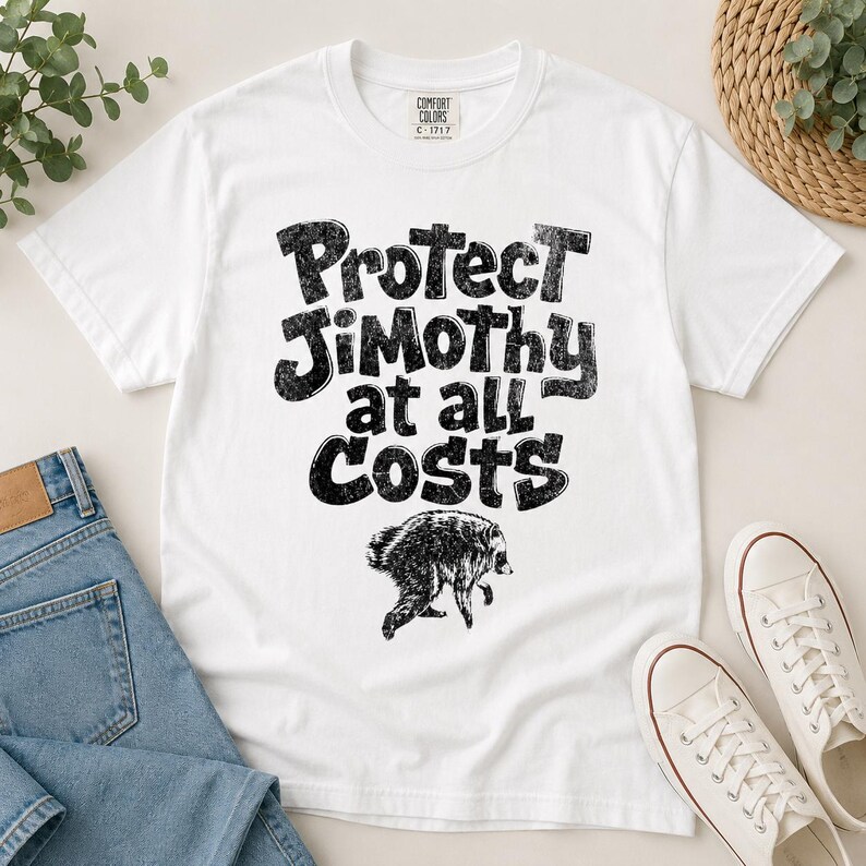 Protect Jimothy at All Costs Shirt, Viral Raccoon Tee, Funny Seattle Raccoon T-Shirt, Weird Animal Meme Gift, Trash Panda Shirt image 3