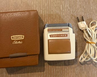 Afeitadora eléctrica Craftsman vintage con estuche original - ¡Probada y funciona!
