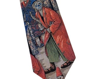 Corbata de cuello MBP Vintage para hombre, esqueleto, bufón, payaso, estilo gótico, novedosa, de seda.