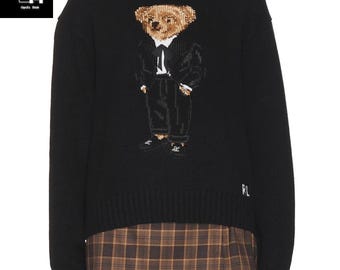 Ralph Lauren Polo Bear Black Sweater | Timeless Classic Knit Pullover