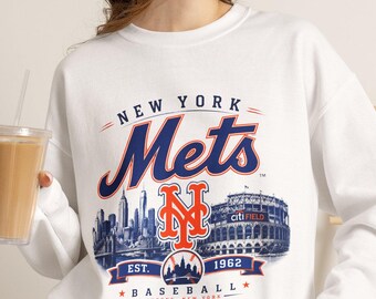 Sudadera con capucha y jersey de béisbol vintage de los New York Mets para niños y adultos.