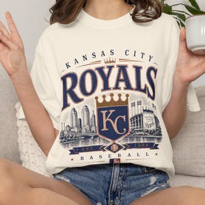 Camiseta de béisbol vintage de los Kansas City Royals — Tallas para bebés, niños y adultos imagen 1
