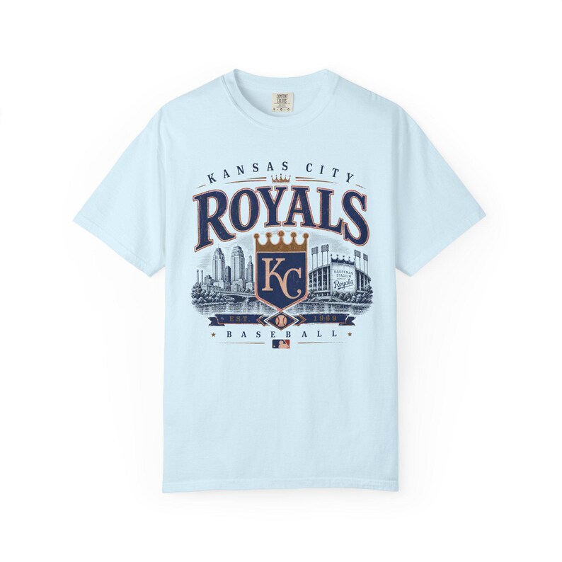 Camiseta de béisbol vintage de los Kansas City Royals — Tallas para bebés, niños y adultos Chambray