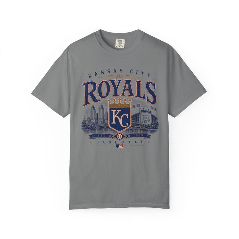 Camiseta de béisbol vintage de los Kansas City Royals — Tallas para bebés, niños y adultos Grey