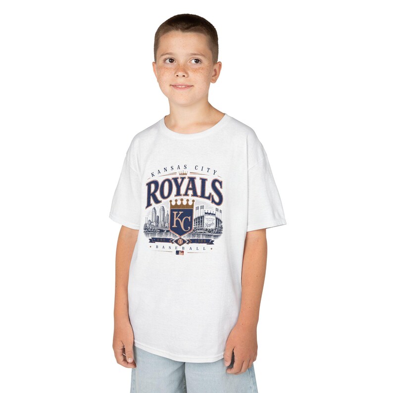 Camiseta de béisbol vintage de los Kansas City Royals — Tallas para bebés, niños y adultos imagen 3