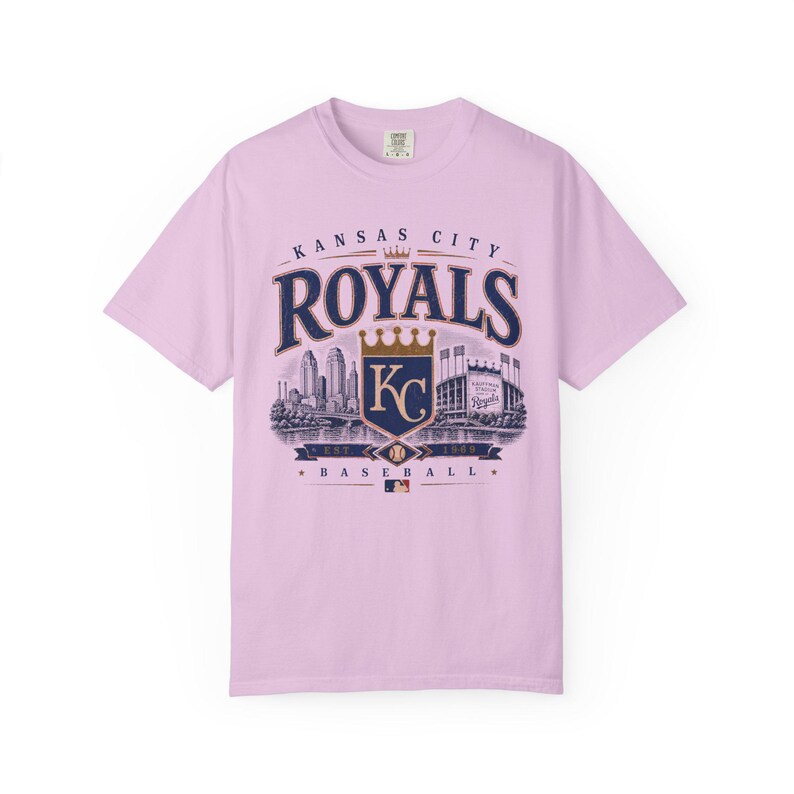 Camiseta de béisbol vintage de los Kansas City Royals — Tallas para bebés, niños y adultos Orchid