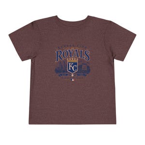 Camiseta de béisbol vintage de los Kansas City Royals — Tallas para bebés, niños y adultos Heather Maroon