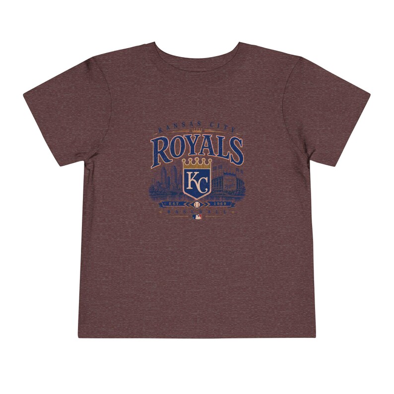 Camiseta de béisbol vintage de los Kansas City Royals — Tallas para bebés, niños y adultos Heather Maroon